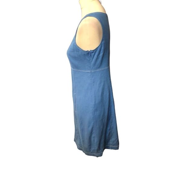 Tahari linen blend fully lined shift dress with exposed stitching Size 4 - Picture 4 of 8